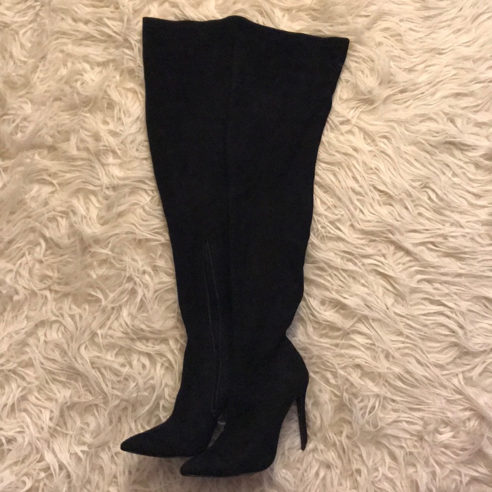 Black Thigh High Boots